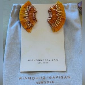 Mignonne Gavigan orange feather earrings